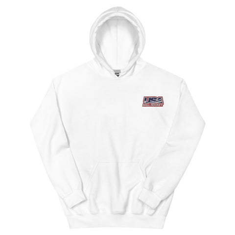 USA BALL HOCKEY LOGO EMBROIDERED UNISEX HOODIE